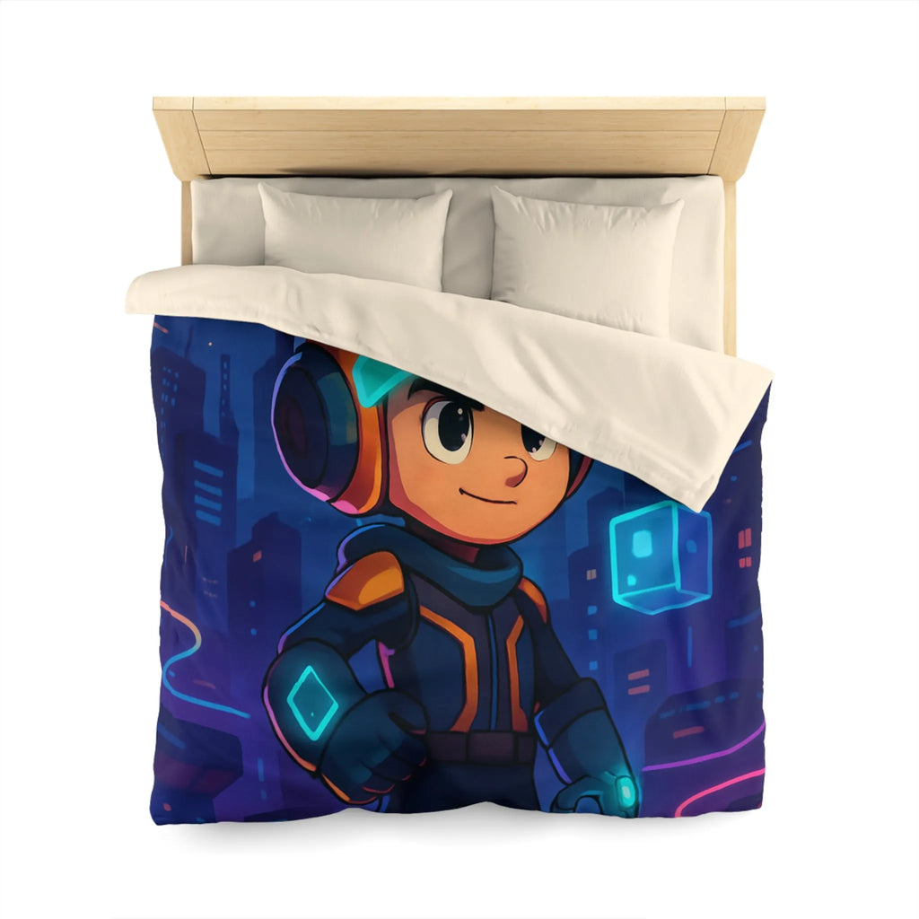 Envolez-vous avec housse de couette futuriste explorateur cosmique lumineux pour enfants