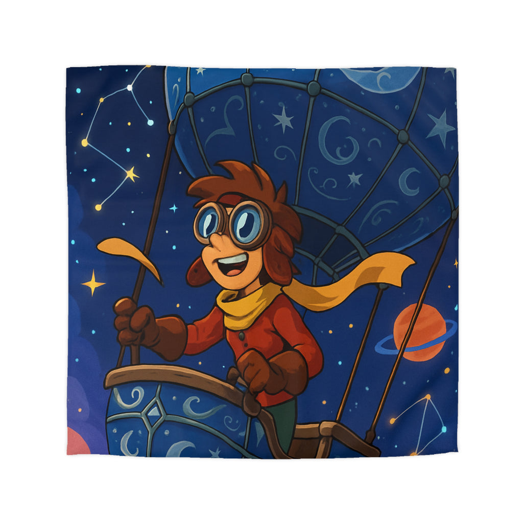 Housse de couette rêve étoilé avec montgolfière magique pour chambre d'enfant