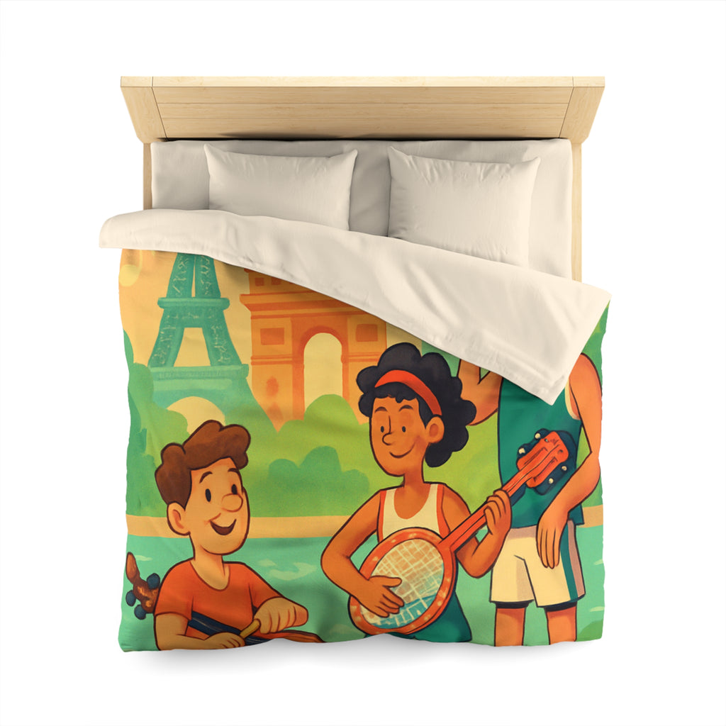 Housse de Couette Microfibre Illustration Unique Design Moderne Décoration Intérieure Raffinée