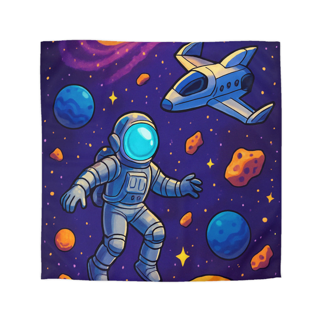 Housse de couette spatiale avec astronaute et planètes colorées pour enfants et adultes