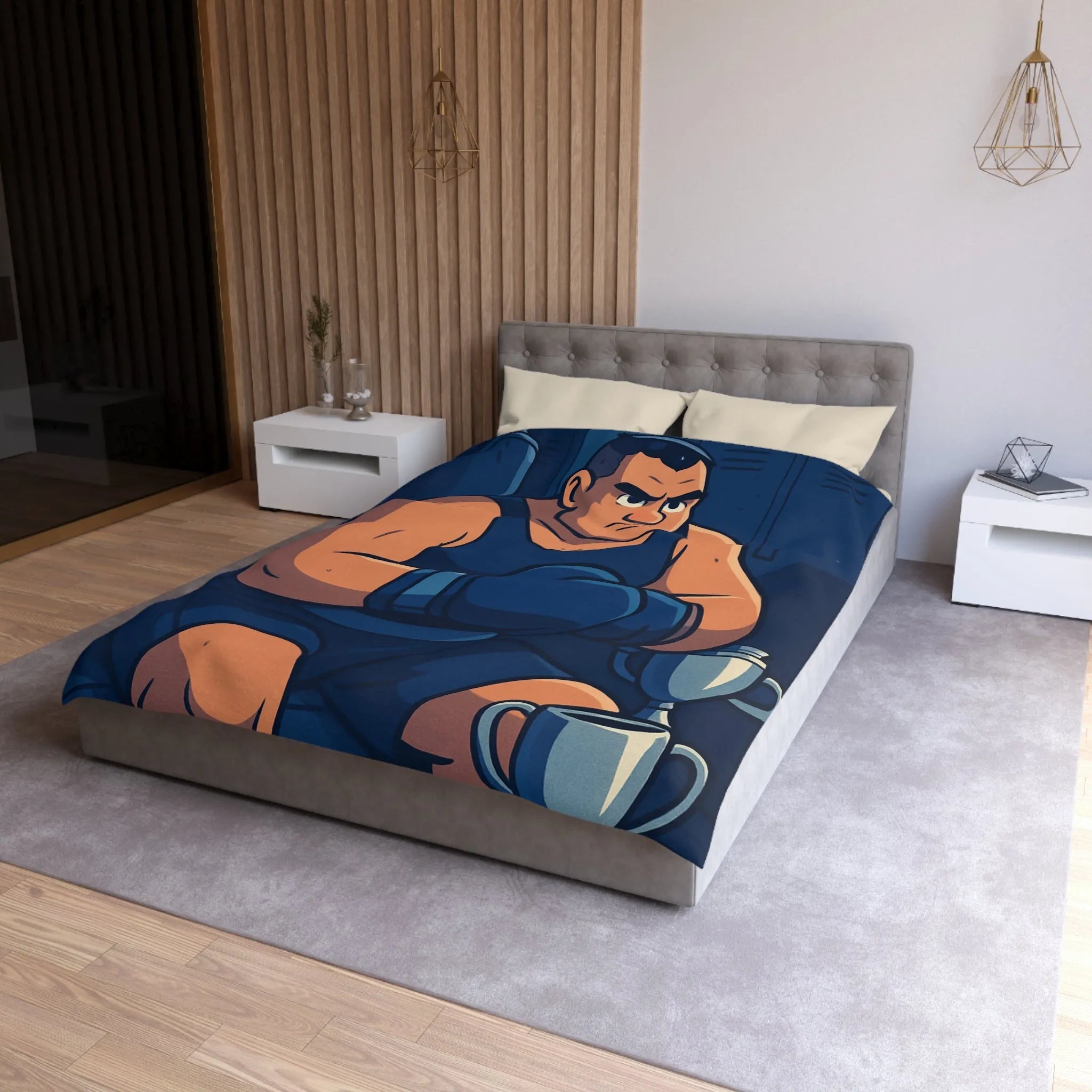 Housse de Couette Microfibre Art Graphique Contemporain Style Décoratif Chambre Tendance