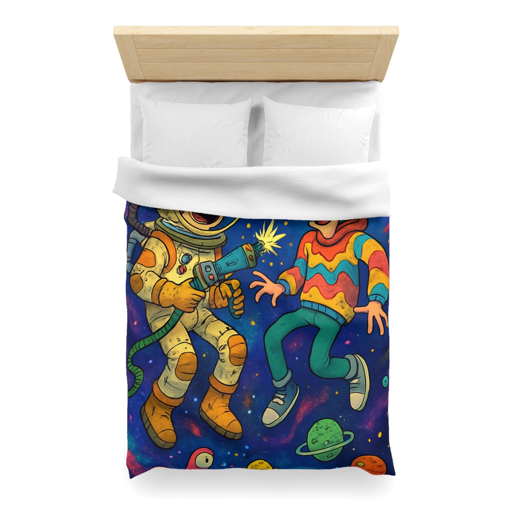 Housse de Couette Microfibre Design Artistique Moderne Décoration Chambre Confort Premium