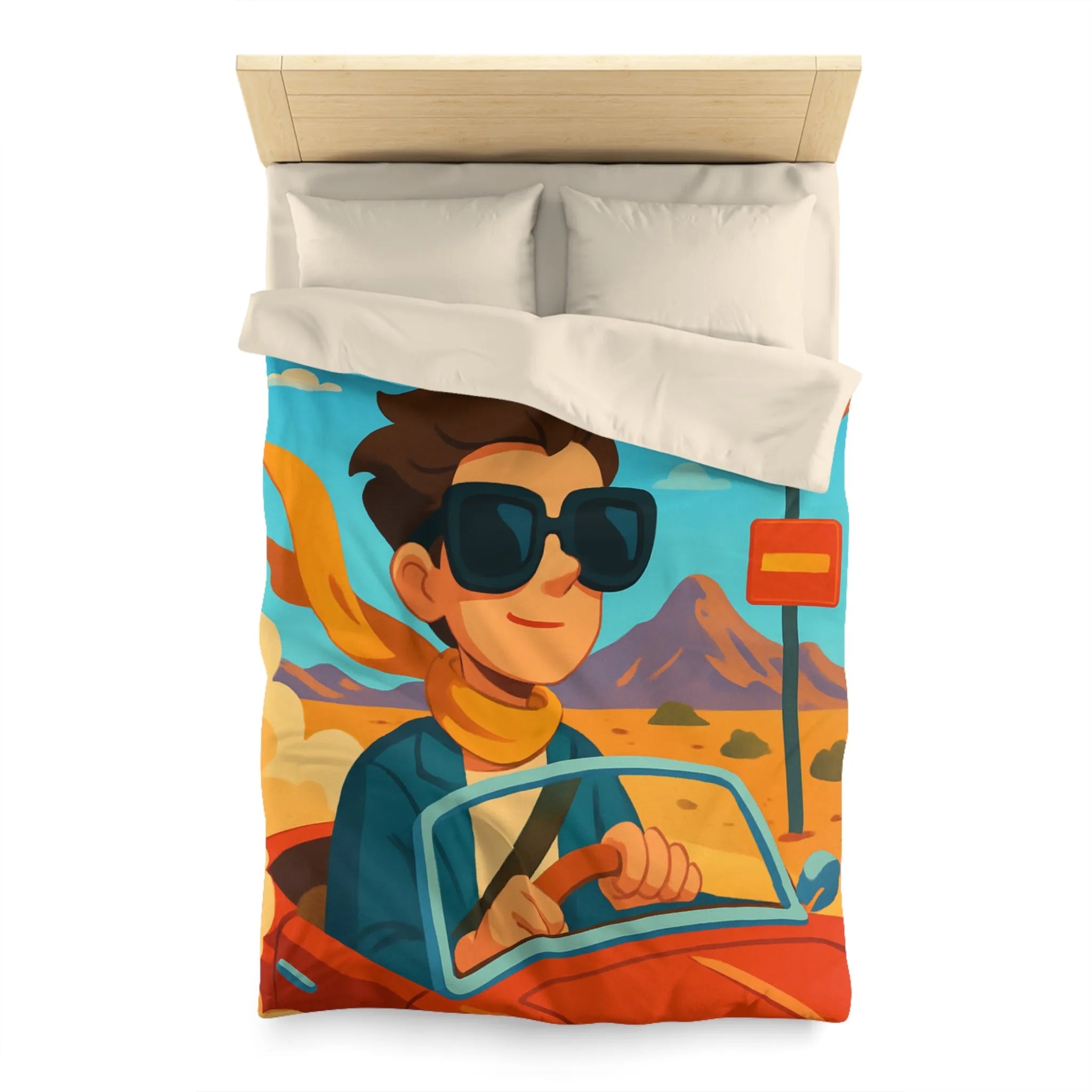 Housse de Couette Microfibre Art Graphique Contemporain Style Décoratif Chambre Tendance