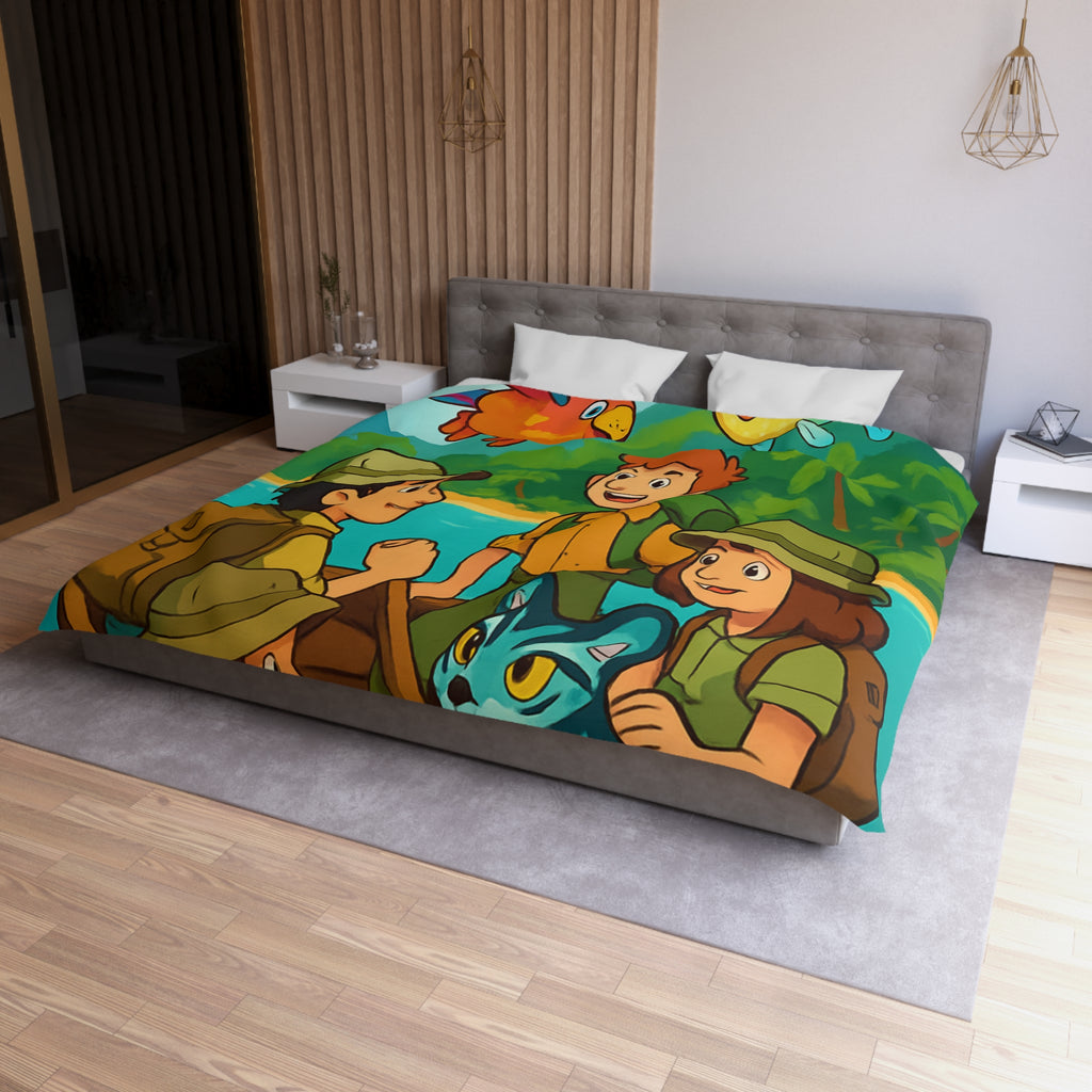 Housse de Couette Microfibre Design Artistique Moderne Décoration Chambre Confort Premium