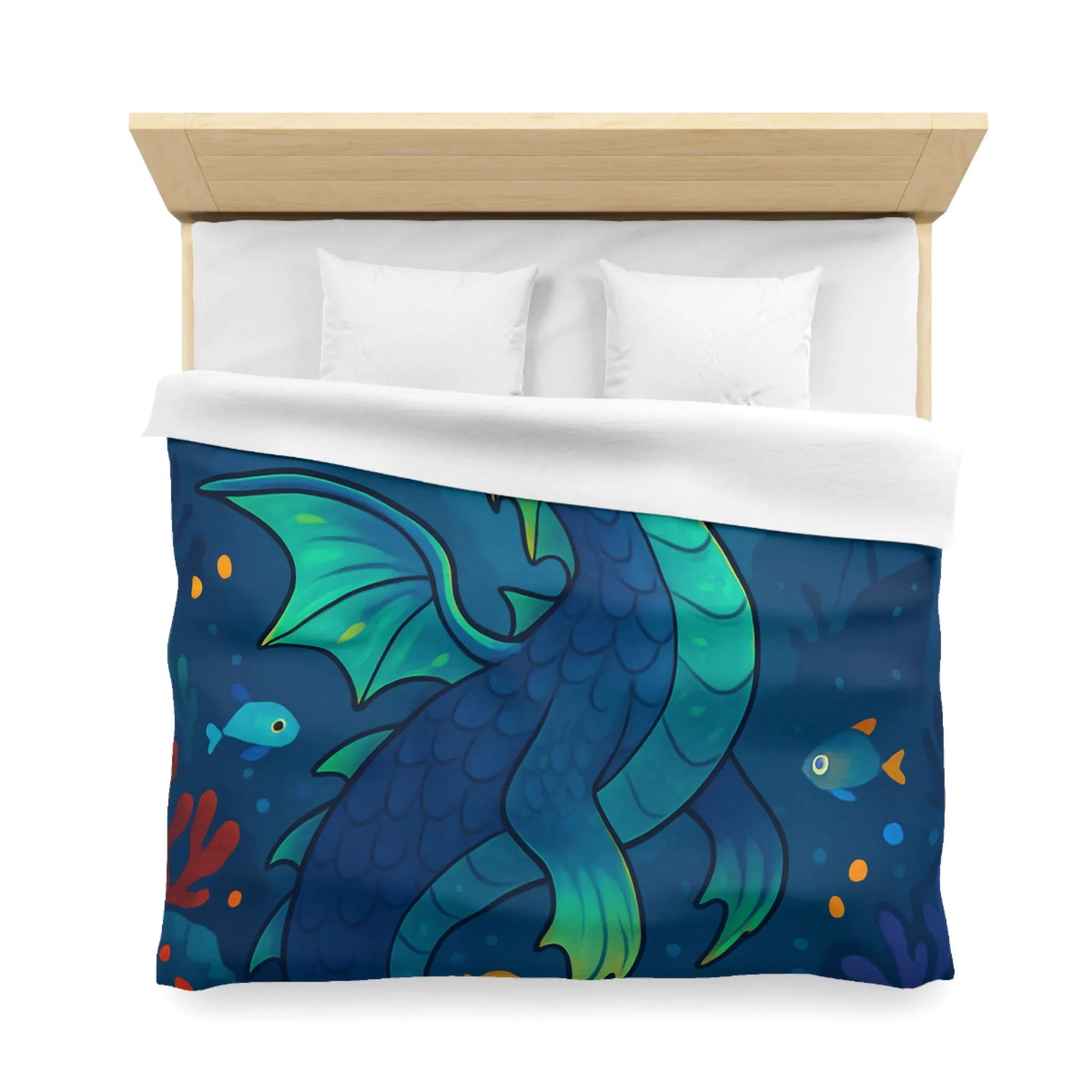 Fantastique Dragon Marin et Poissons Exotiques dans une Scène Océanique Enchantée