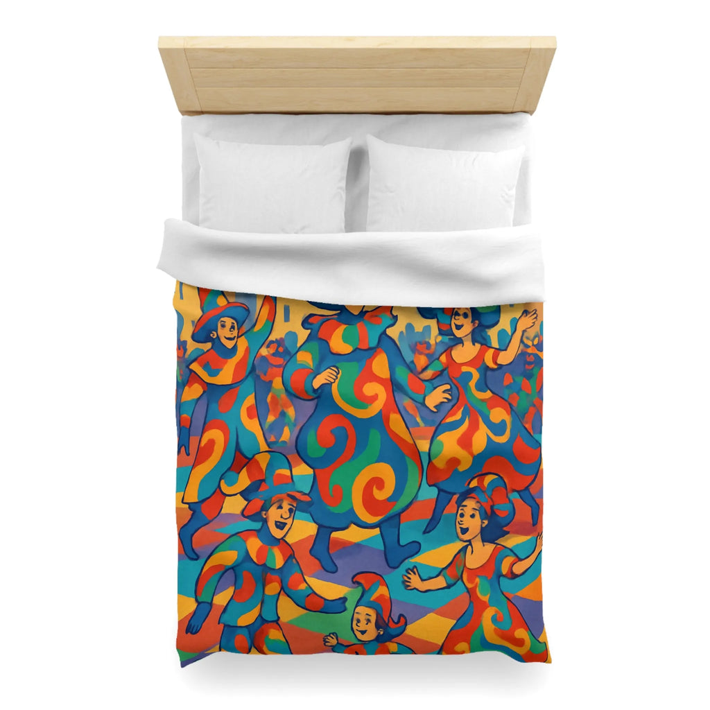 Housse de couette colorée avec motifs de carnaval vibrants pour ambiance festive et joyeuse