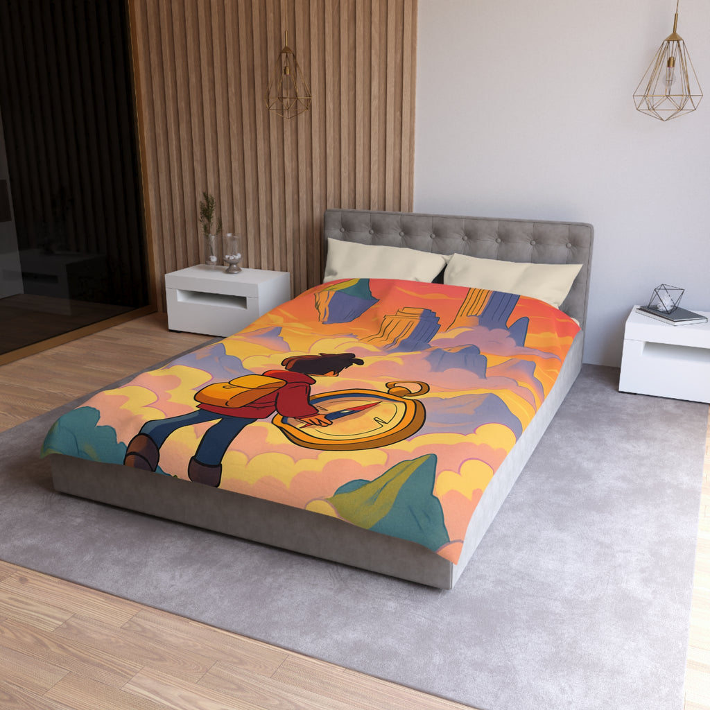 Housse de Couette Microfibre Motif Créatif Original Style Contemporain Chambre Élégante