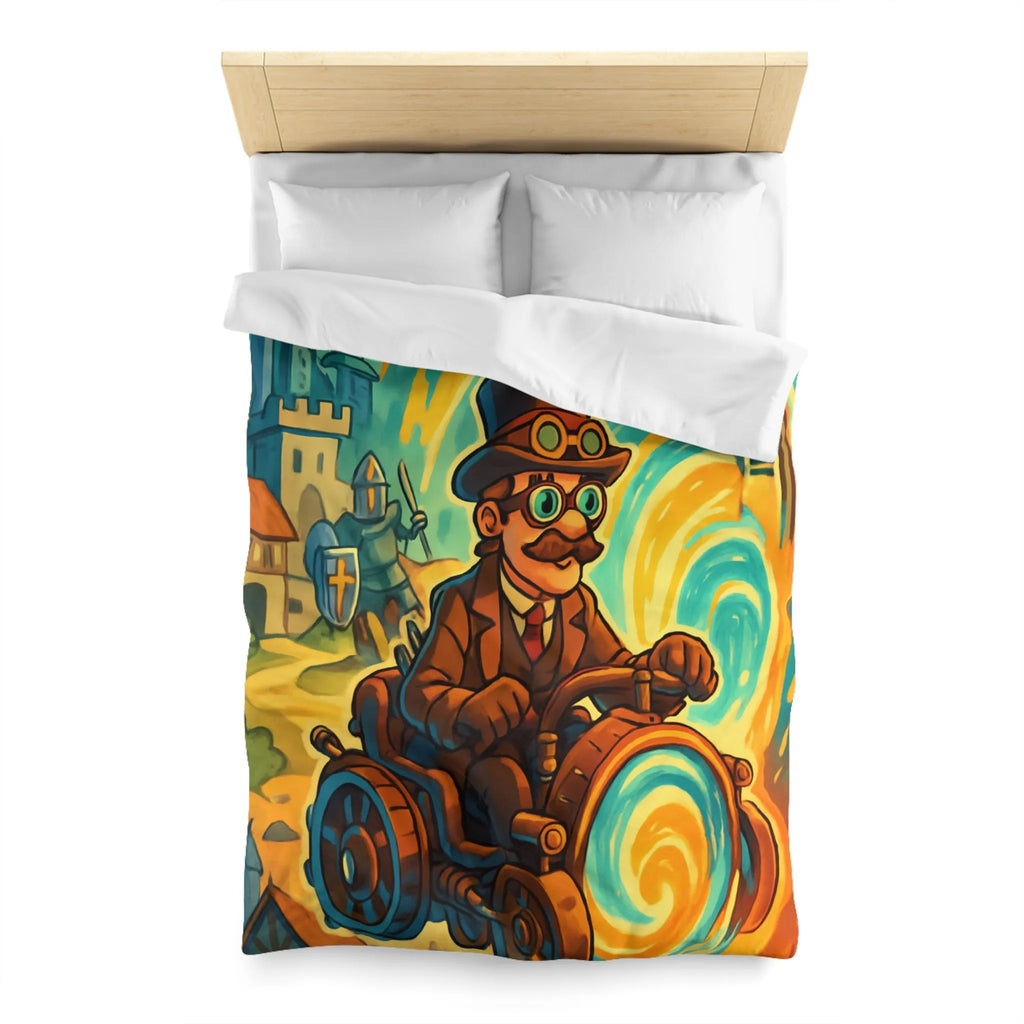 Housse de Couette Fantaisie : Voyageur Temporel en Machine Étrange Tourbillonnant à Travers Époques