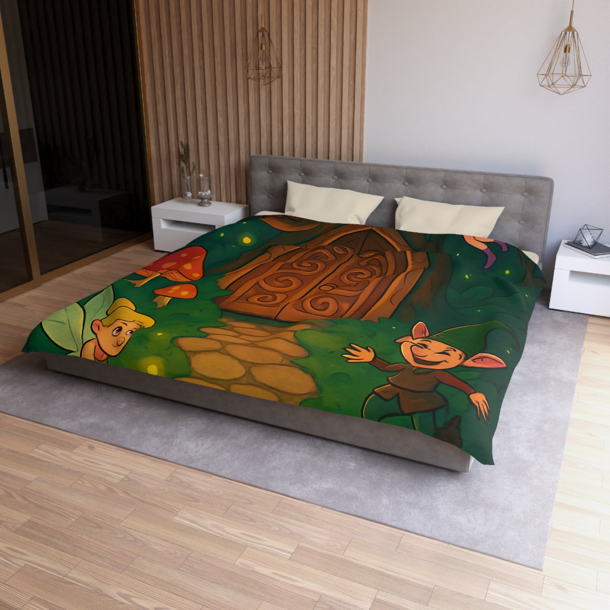 Housse de Couette Microfibre Motif Créatif Original Style Contemporain Chambre Élégante