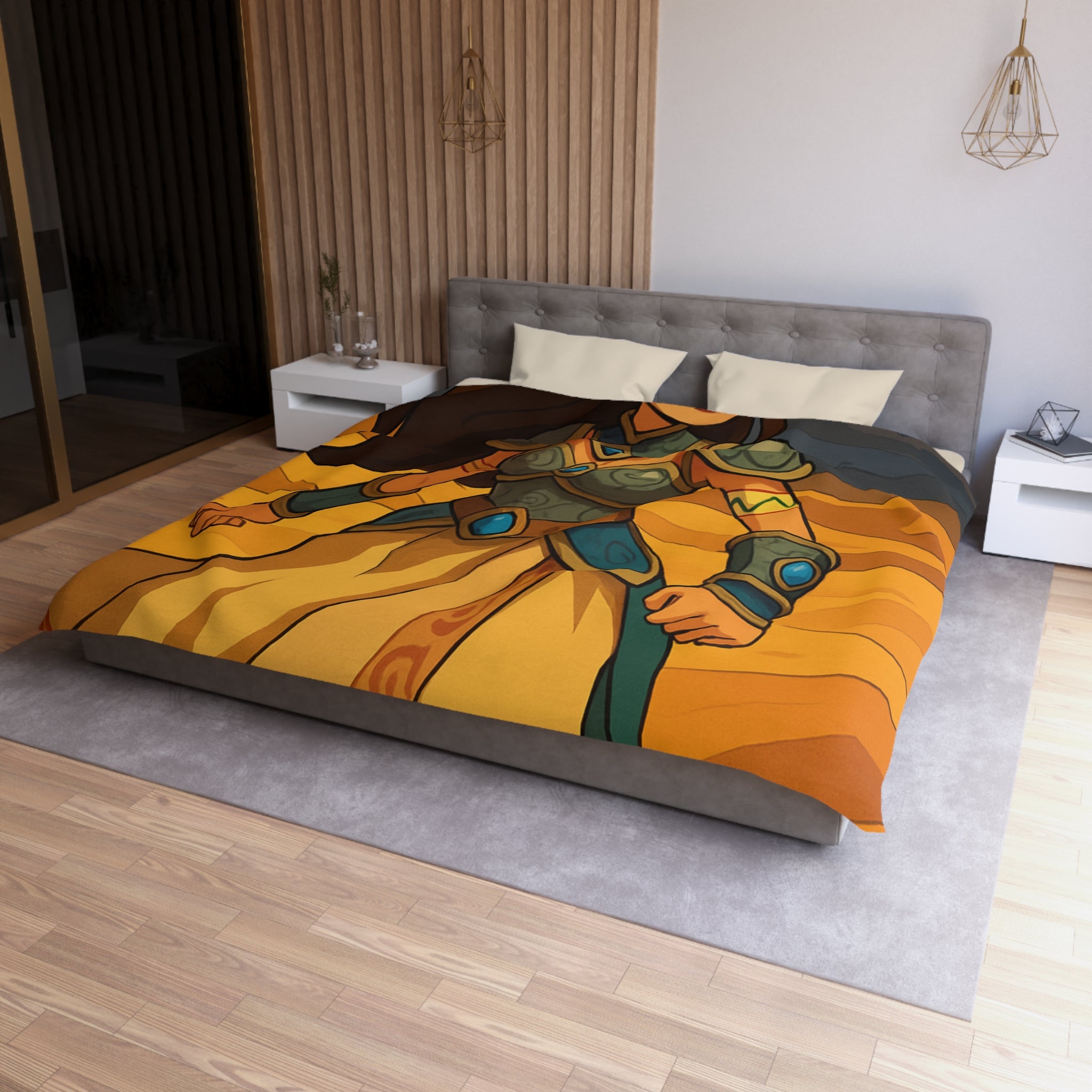 Housse de Couette Microfibre Design Artistique Moderne Décoration Chambre Confort Premium