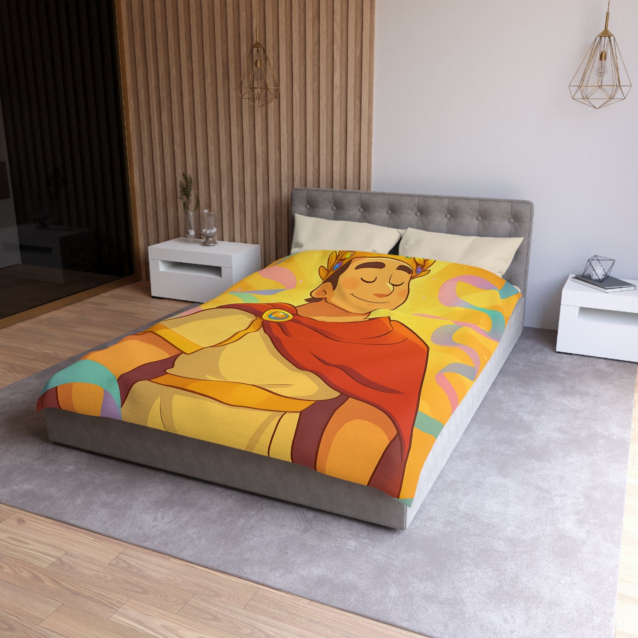 Rêves d'Empereur Romain: Housse de Couette Artistique Inspirée de l'Antiquité Dorée