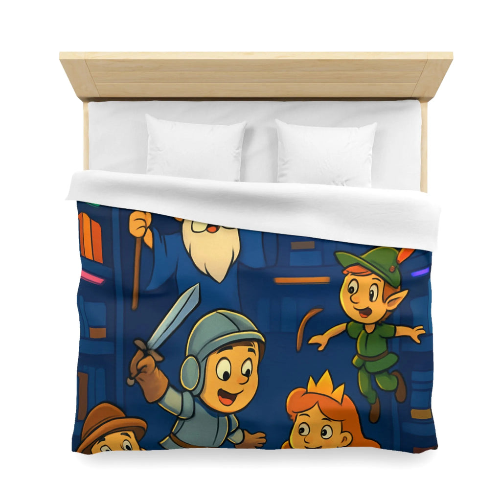 Housse de Couette Enchantée pour Enfants avec Contes Magiques et Personnages Historiques Colorés