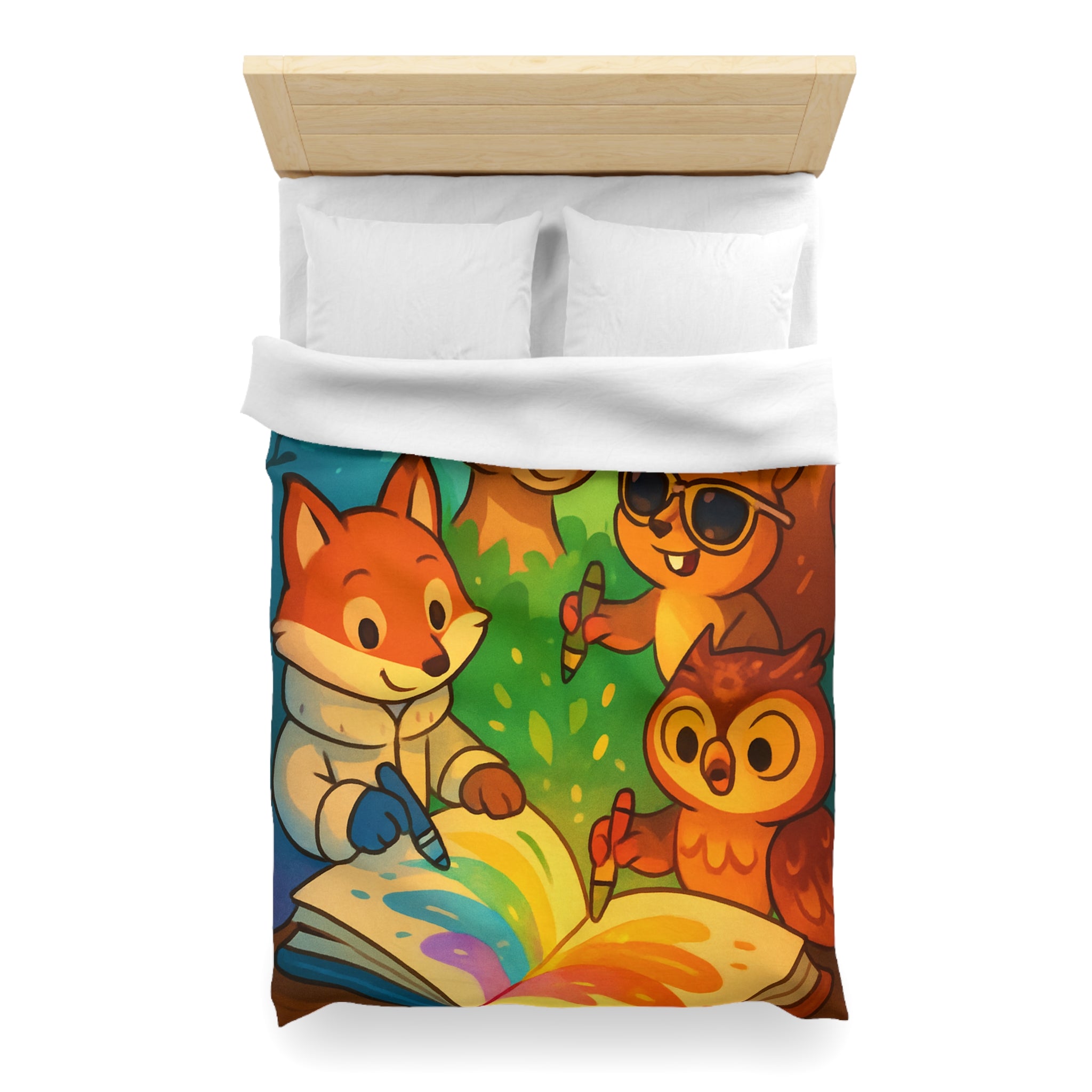 Housse de Couette Microfibre Illustration Unique Design Moderne Décoration Intérieure Raffinée