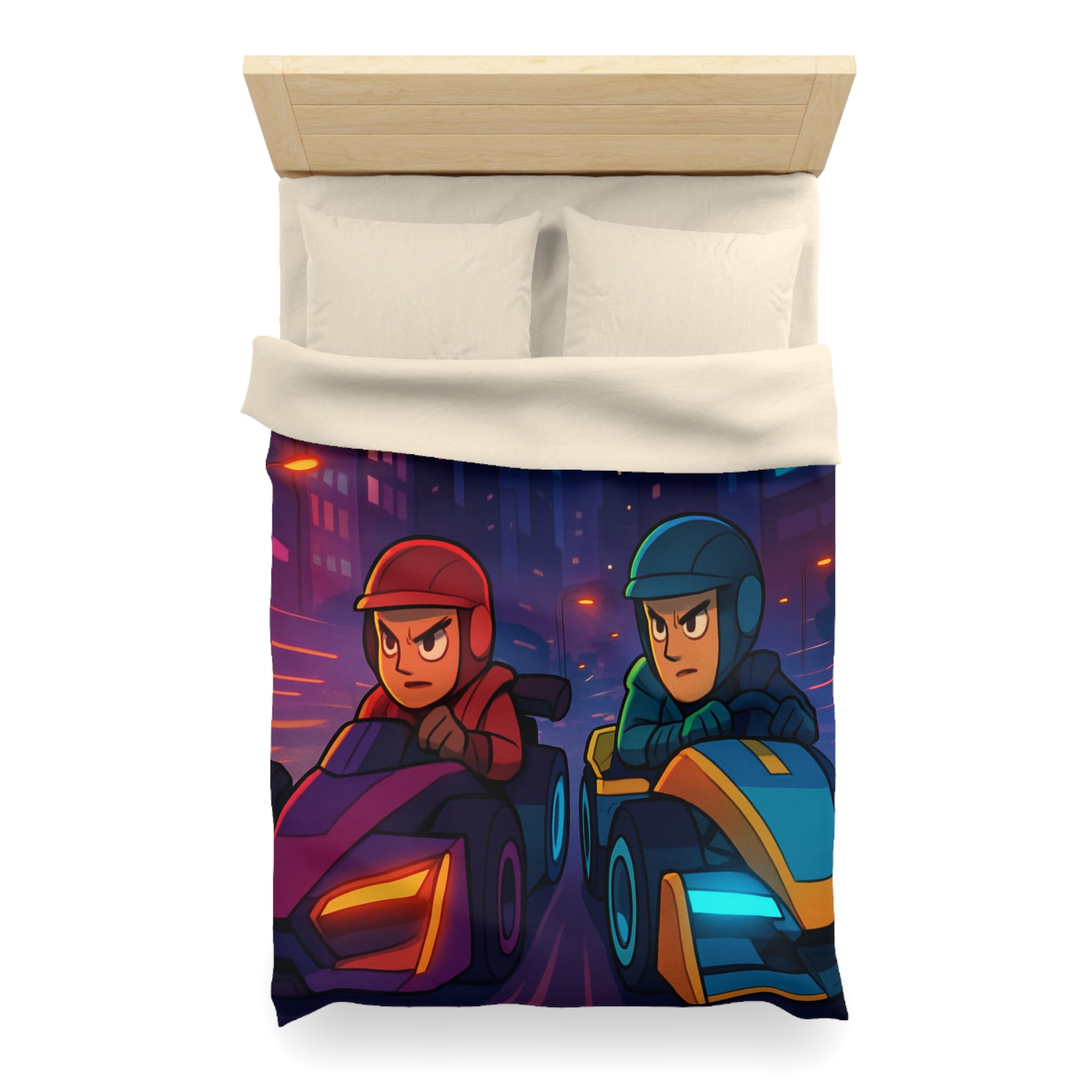 Housse de Couette Microfibre Motif Créatif Original Style Contemporain Chambre Élégante