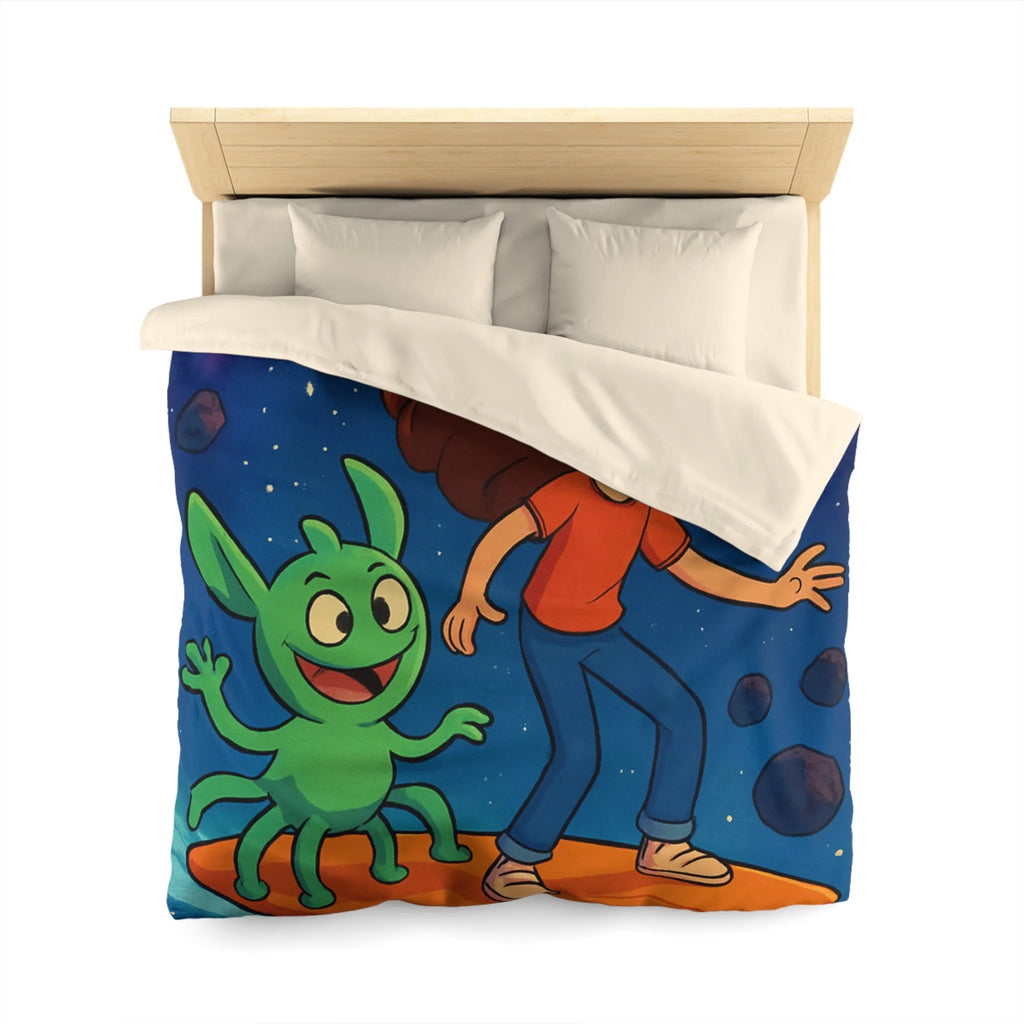 Explorez l’univers avec cette housse de couette lumineuse pour enfants, style aventure cosmique