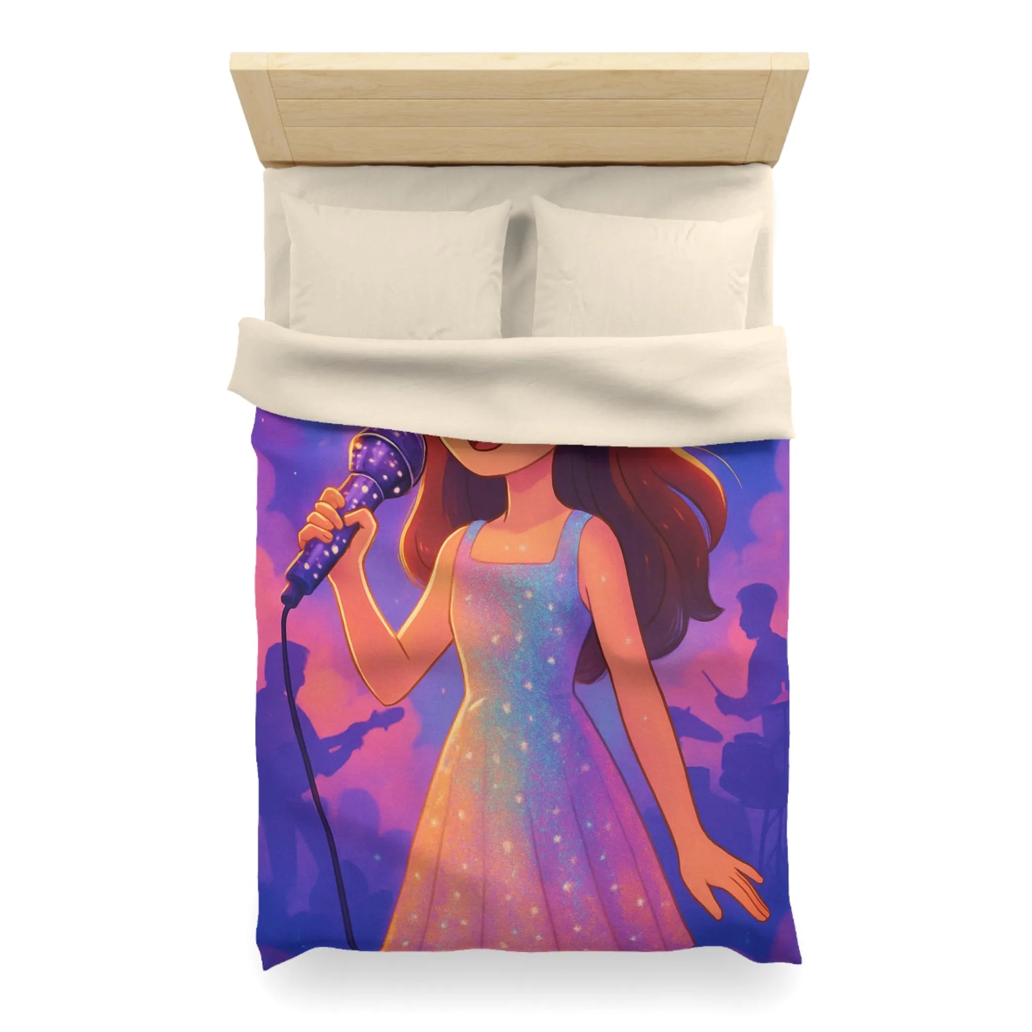 Housse de couette colorée pour chambre d’enfant, ambiance concert amusant et joyeux