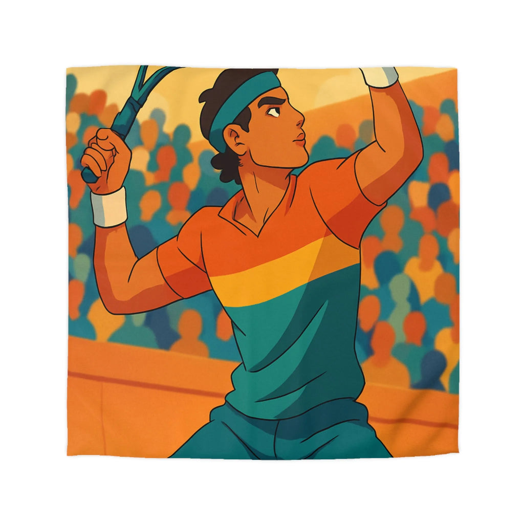 Housse de couette inspiration tennis avec élégance nocturne et couleurs vibrantes pour chambre moderne