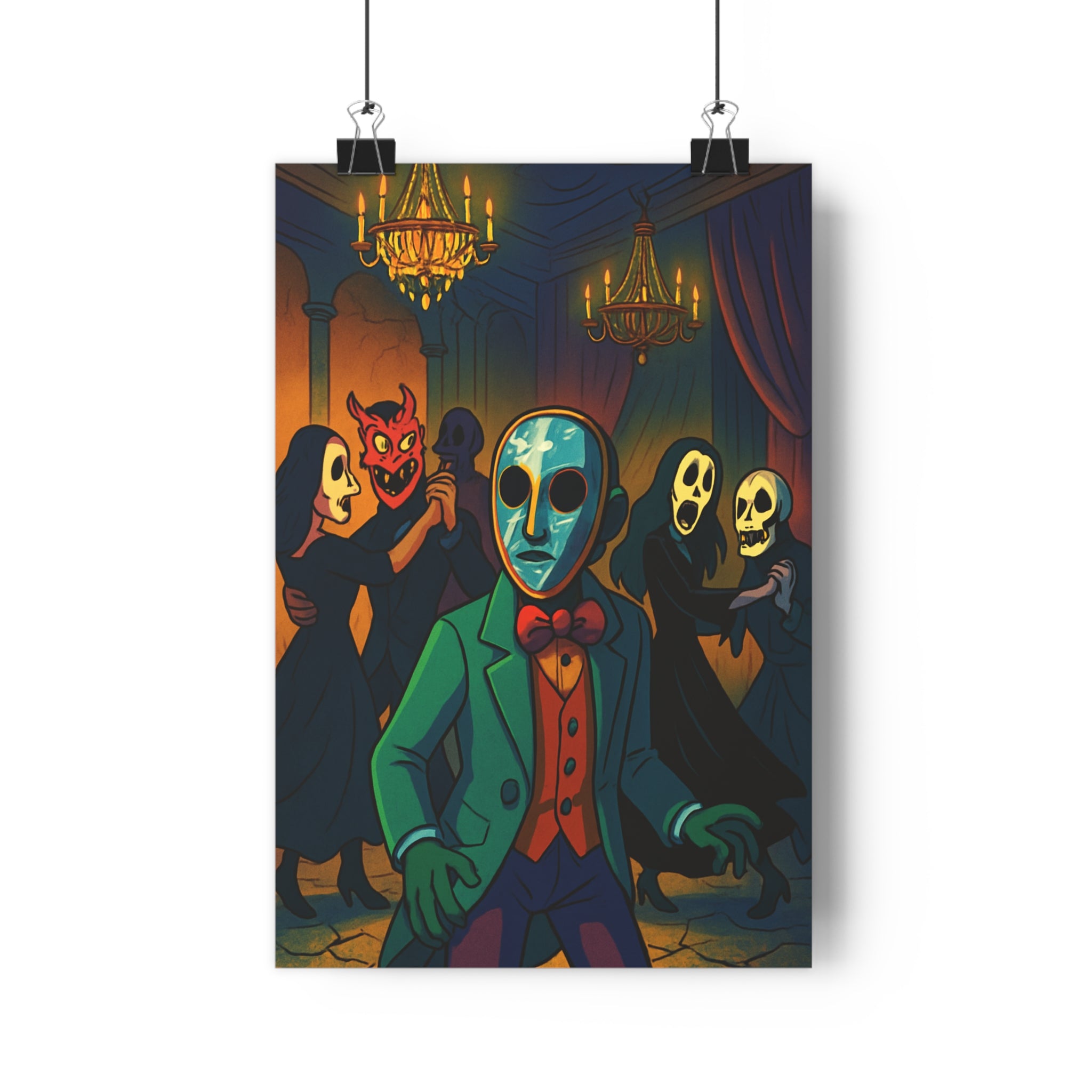 Poster décoratif animé baroque sombre mystique salon chambre mur scène masque intrigante qualité qualité