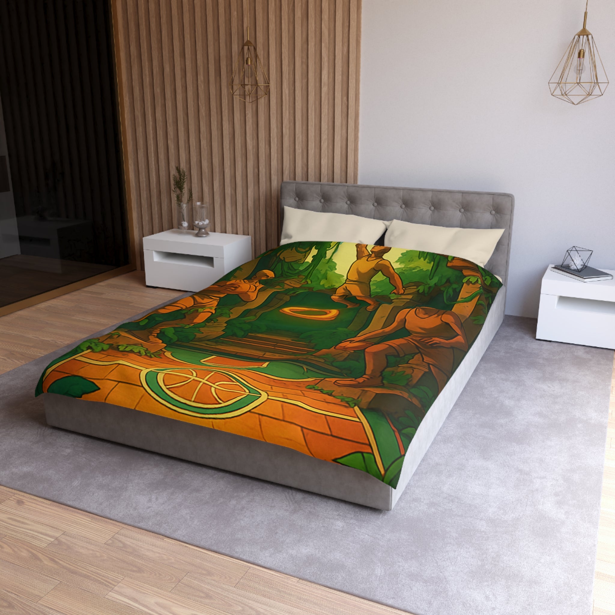 Housse de Couette Microfibre Illustration Unique Design Moderne Décoration Intérieure Raffinée