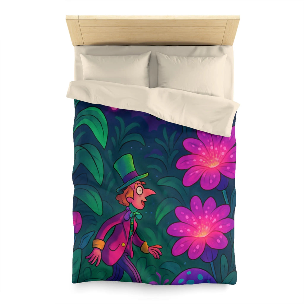 Enchantement féerique : Housse de couette avec paysage nocturne et personnage mystérieux