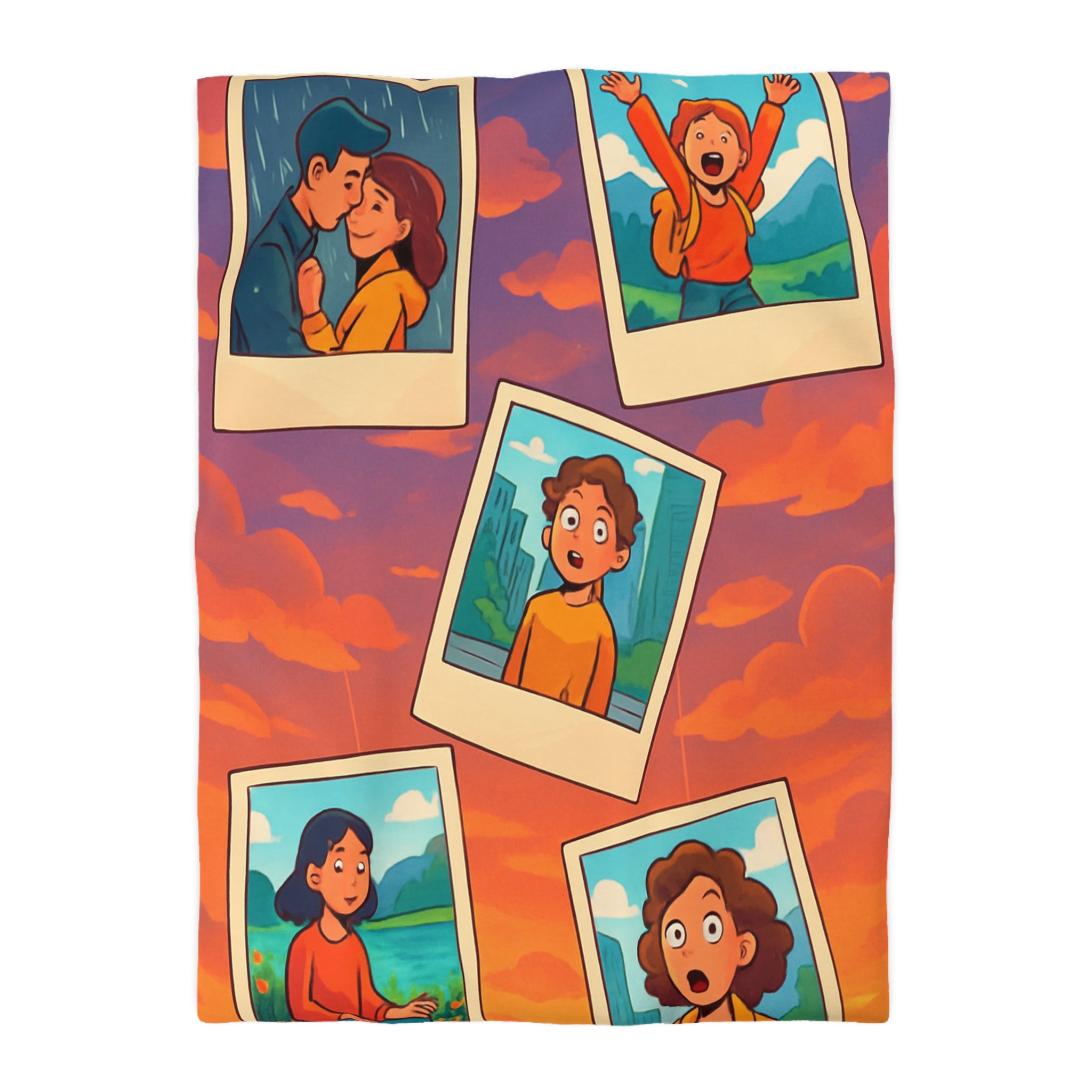 Housse de Couette Microfibre Motif Créatif Original Style Contemporain Chambre Élégante