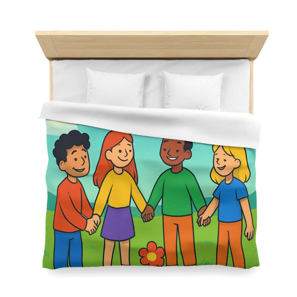 Housse de Couette Microfibre Illustration Unique Design Moderne Décoration Intérieure Raffinée