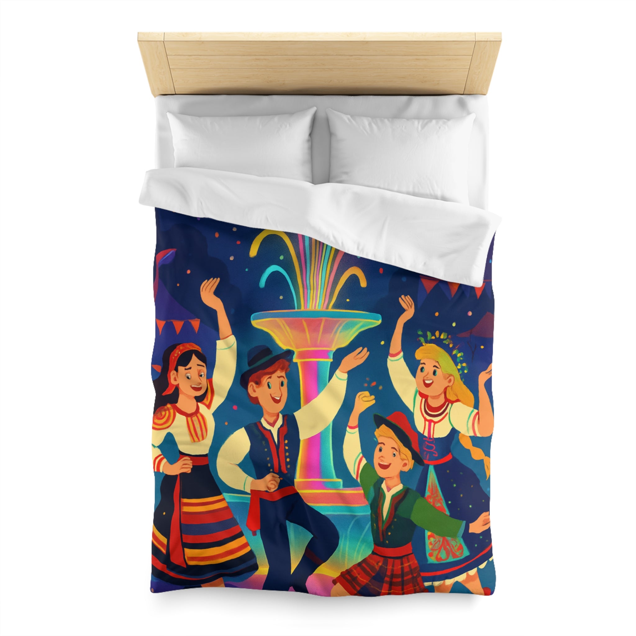 Housse de Couette Microfibre Illustration Unique Design Moderne Décoration Intérieure Raffinée