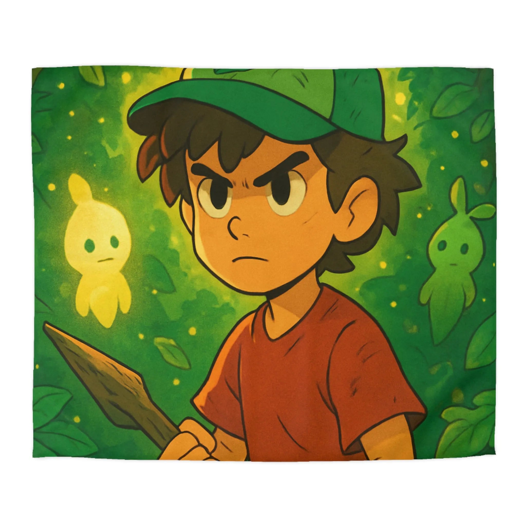 Housse de Couette Forêt Enchantée Enfant avec Créatures Lumineuses et Thème Aventure