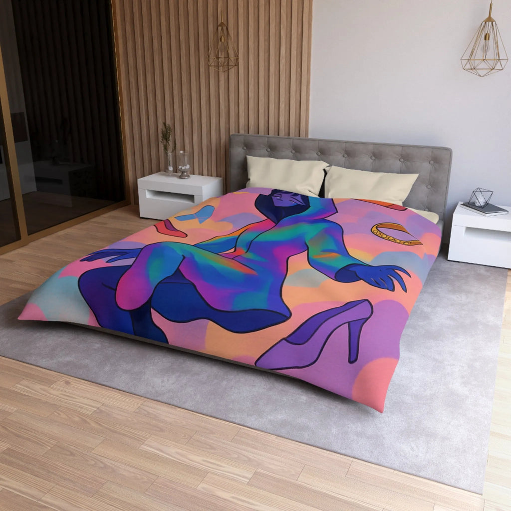 Housse de Couette Microfibre Art Graphique Contemporain Style Décoratif Chambre Tendance