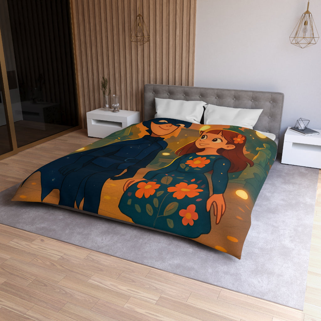 Housse de Couette Microfibre Motif Créatif Original Style Contemporain Chambre Élégante