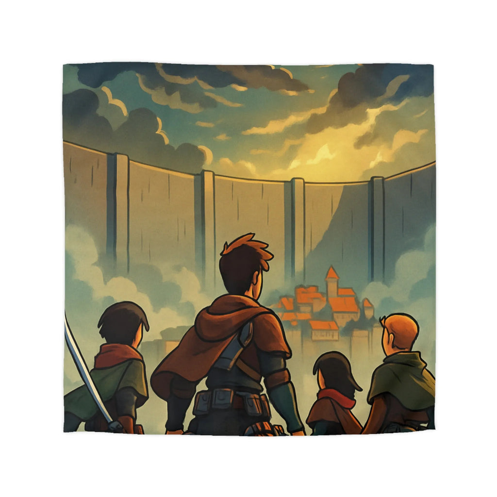 Épique housse de couette anime inspirée harmonie aventure dynamique murs personnages