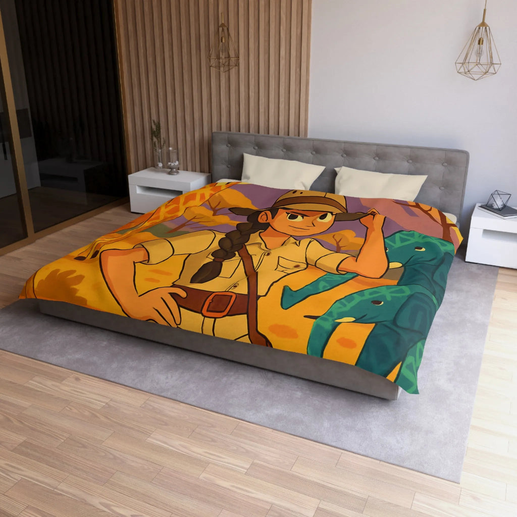 Housse de Couette Microfibre Art Graphique Contemporain Style Décoratif Chambre Tendance