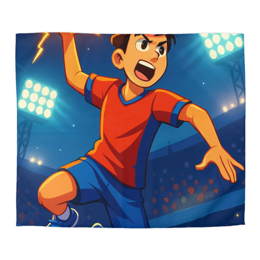 Housse de couette enfant illustrée de joueur de handball dynamique et énergétique