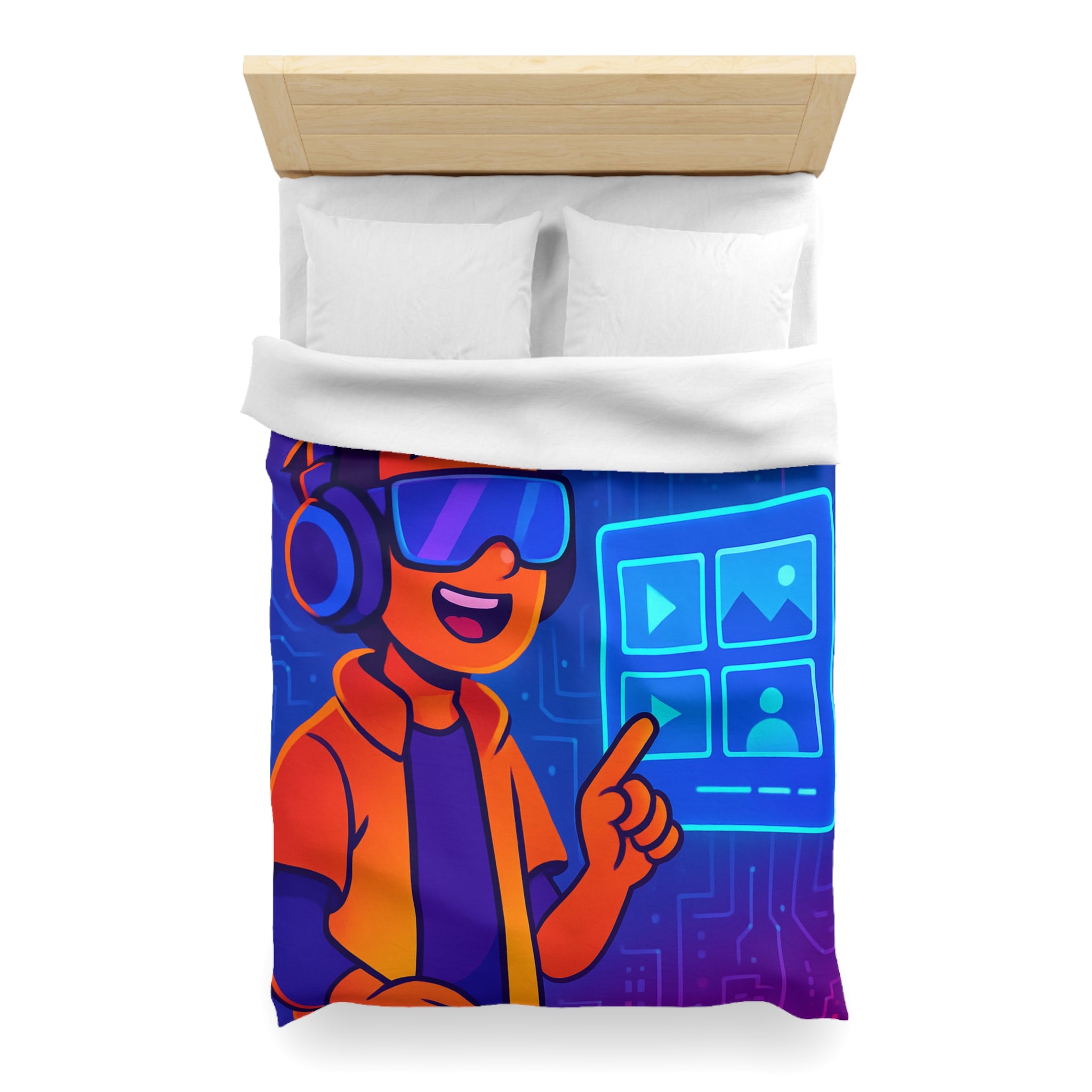 Housse de Couette Microfibre Illustration Unique Design Moderne Décoration Intérieure Raffinée