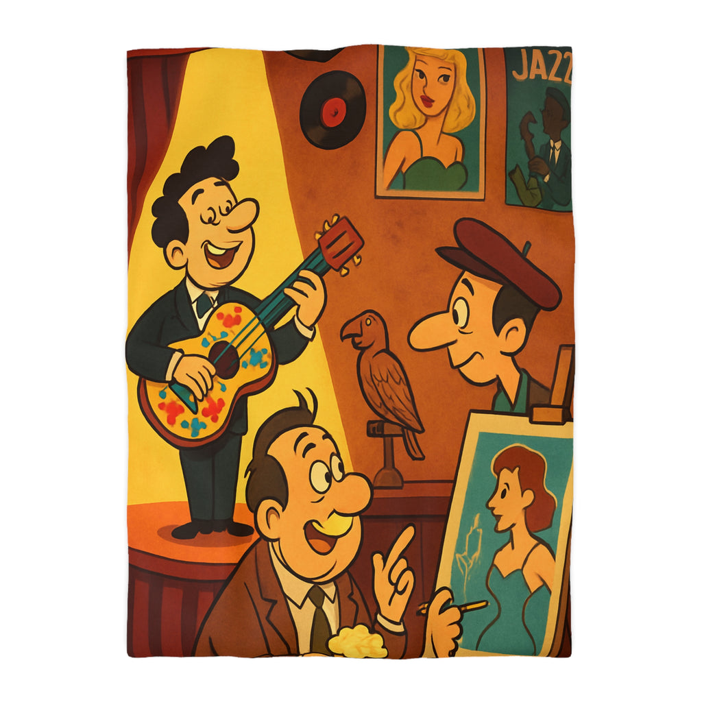 Housse de Couette Microfibre Illustration Unique Design Moderne Décoration Intérieure Raffinée