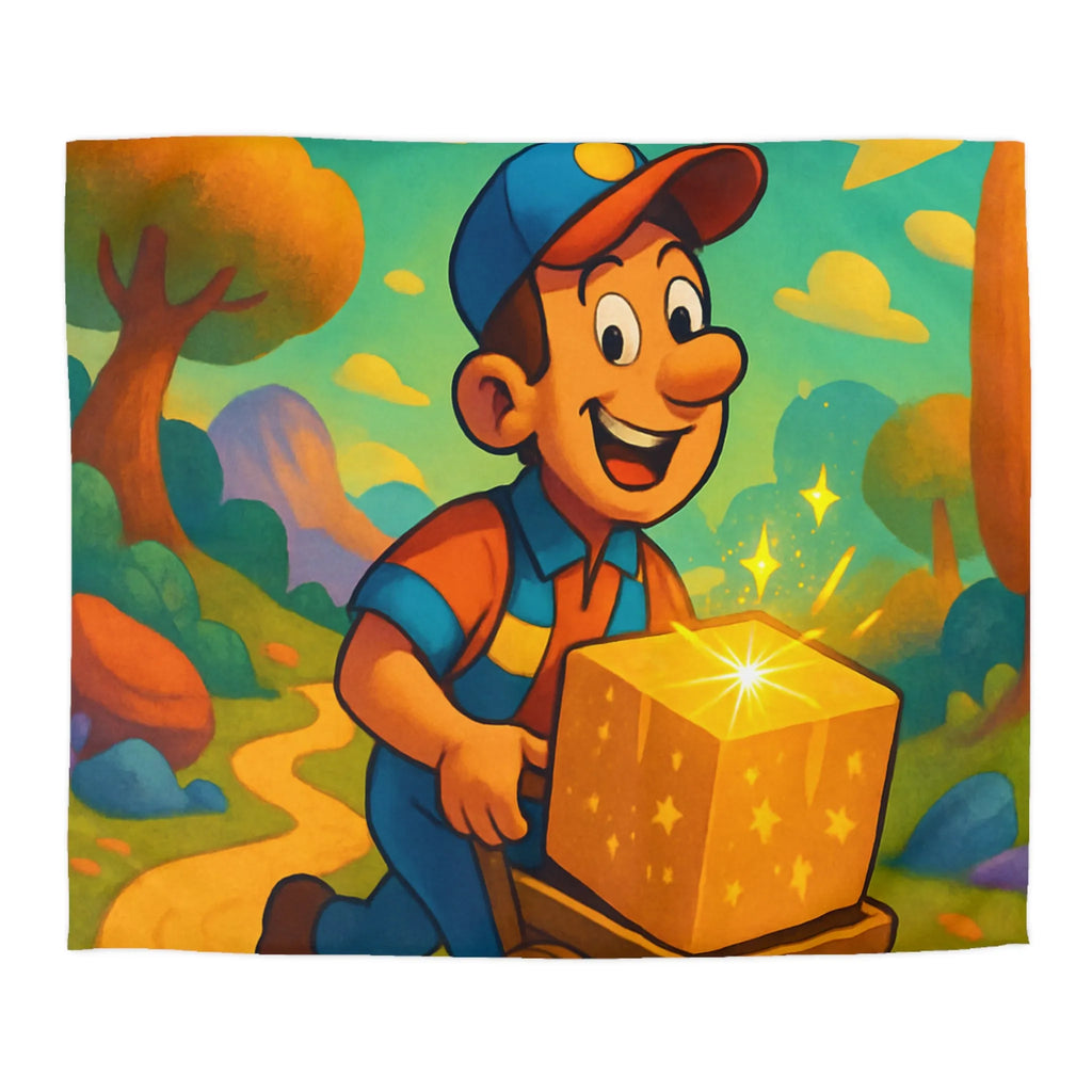 Housse de Couette Colorée avec Paysage Magique et Animaux Joyeux pour Enfants