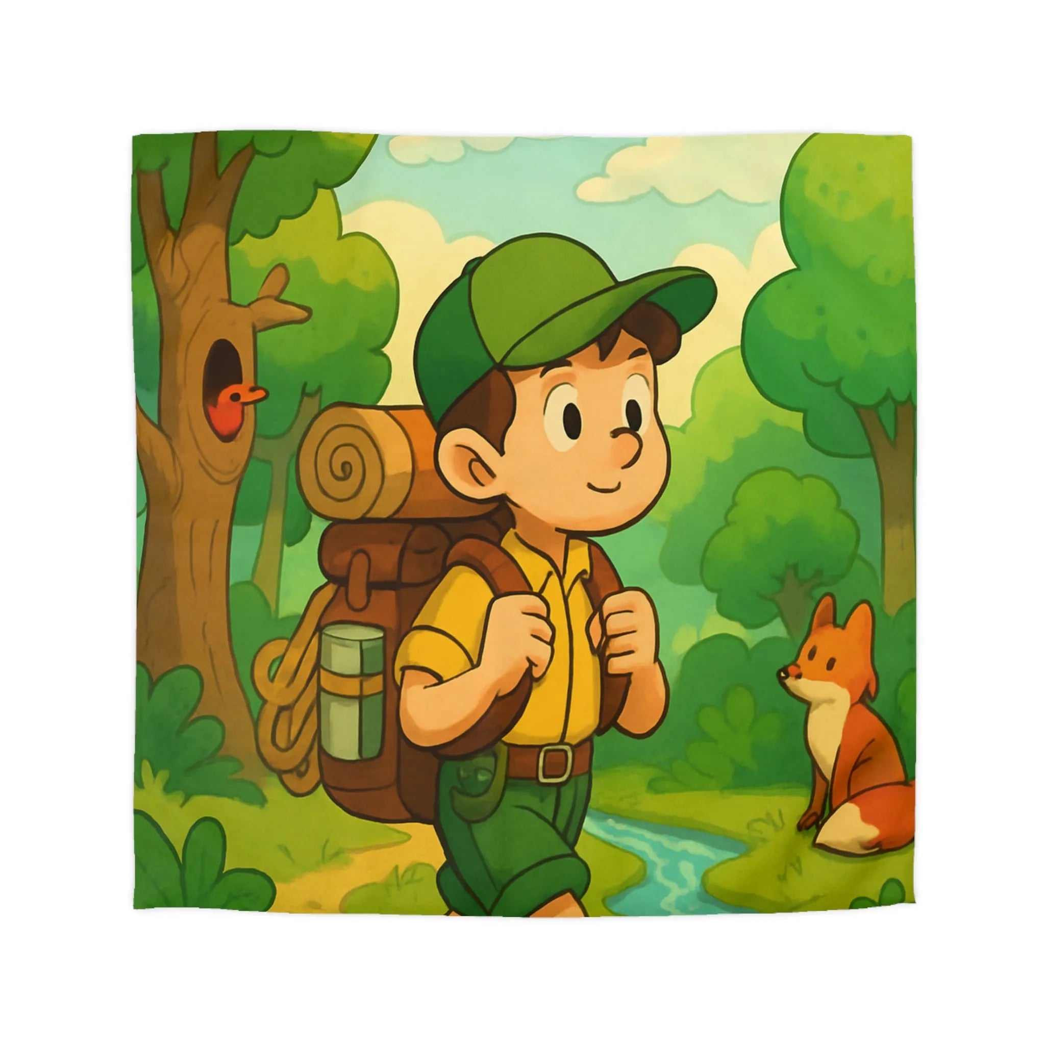 Housse de Couette Enfant Forêt Aventure Animaux Ciel Rêveur Exploration Nature