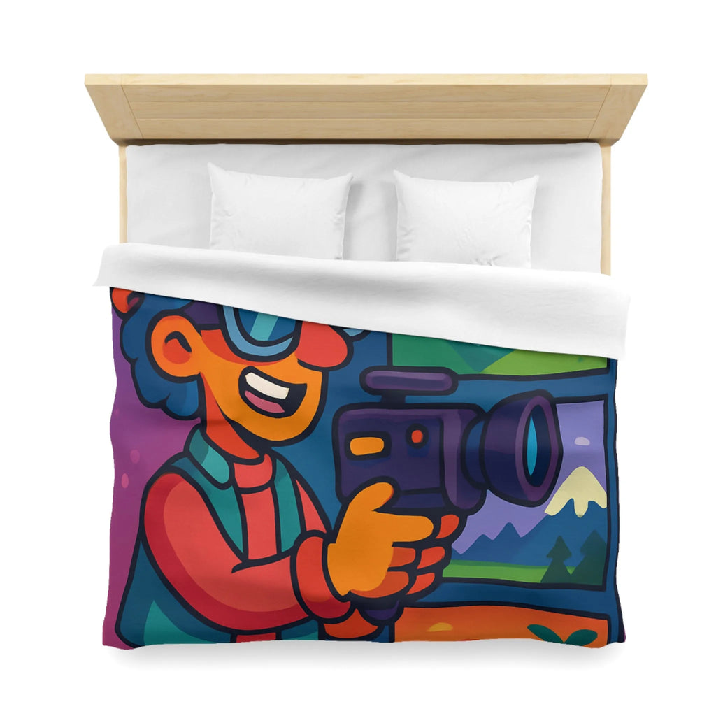 Housse de Couette Microfibre Art Graphique Contemporain Style Décoratif Chambre Tendance