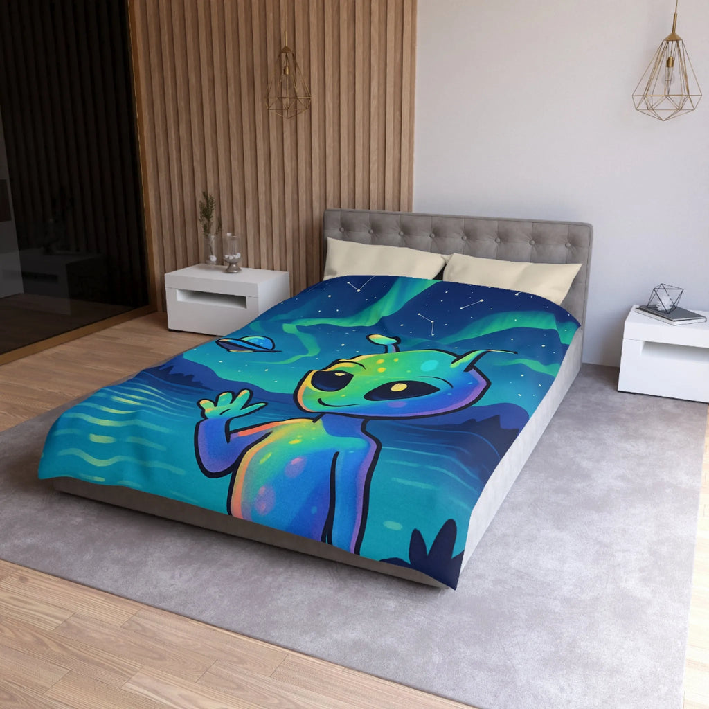 Housse de Couette Microfibre Art Graphique Contemporain Style Décoratif Chambre Tendance