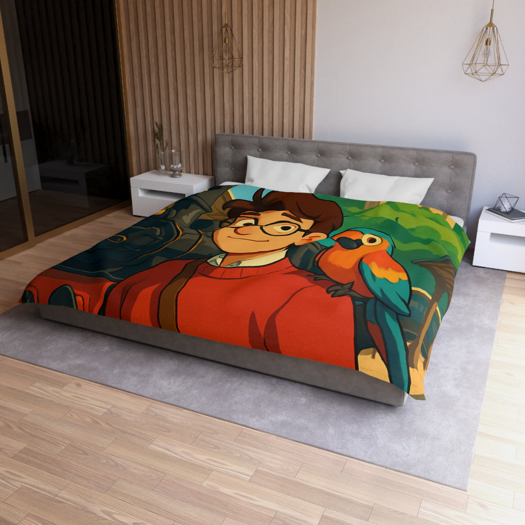 Housse de Couette Microfibre Illustration Unique Design Moderne Décoration Intérieure Raffinée