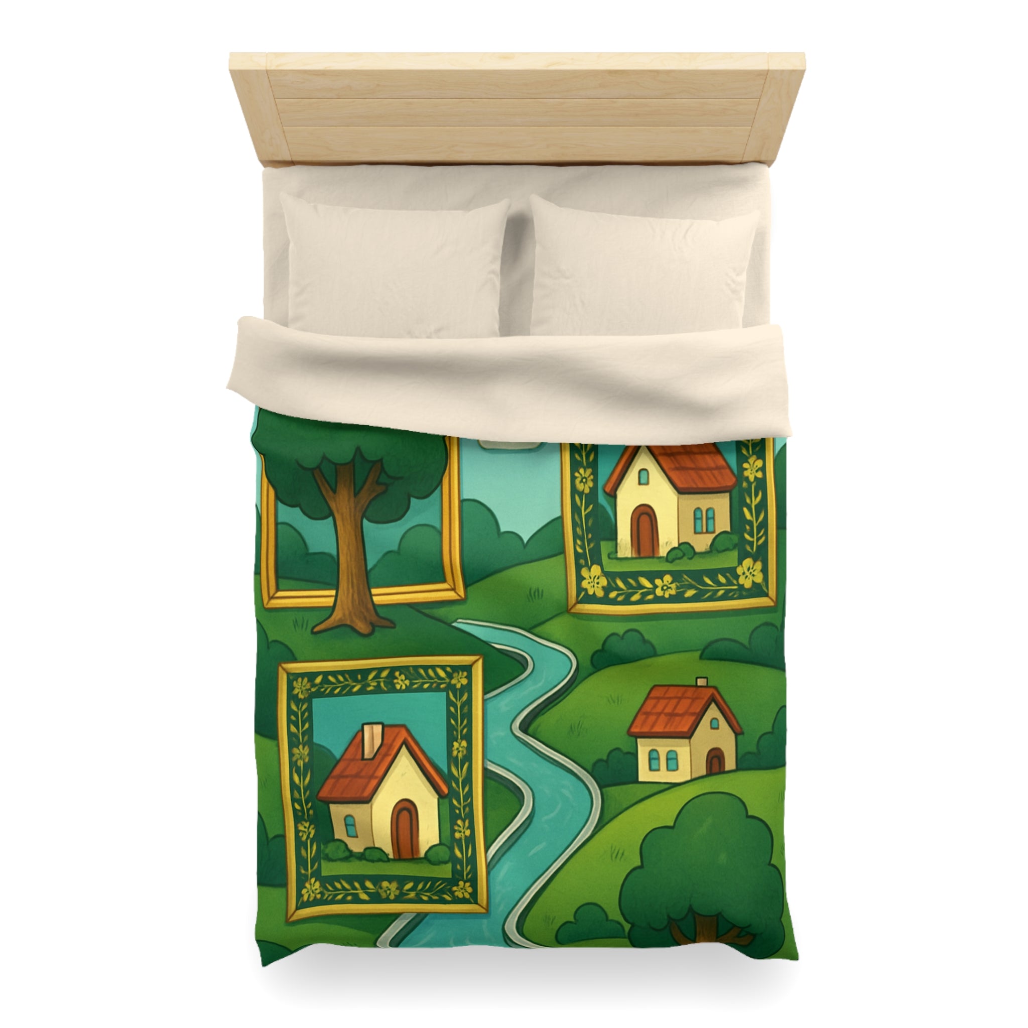 Housse de Couette Microfibre Design Artistique Moderne Décoration Chambre Confort Premium