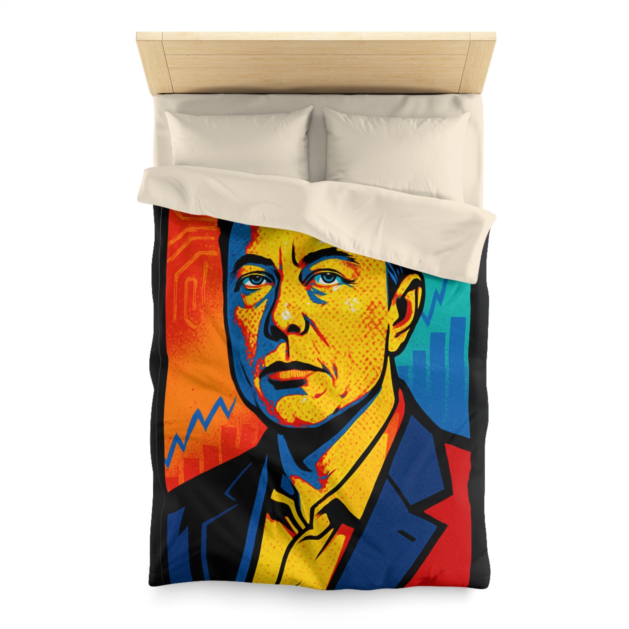 Housse de Couette Microfibre Design Artistique Moderne Décoration Chambre Confort Premium