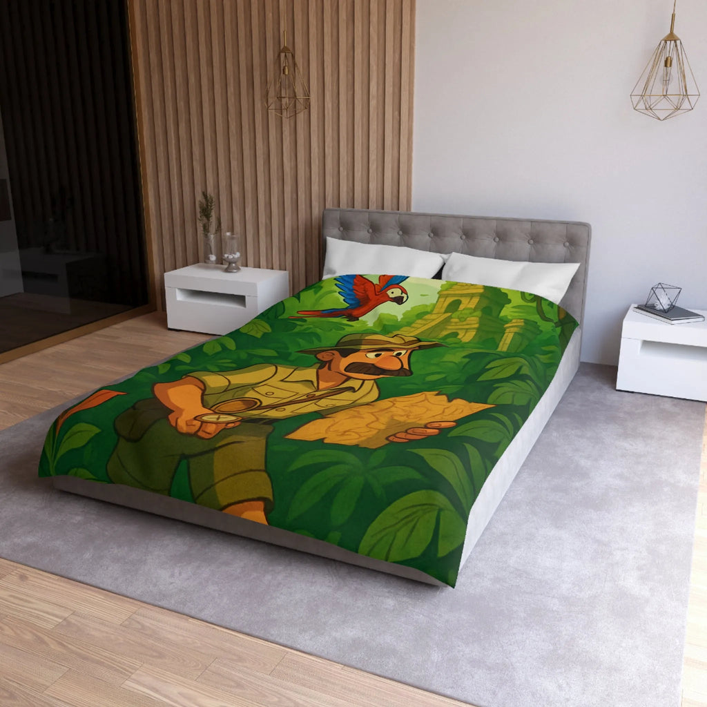 Décorez votre chambre avec une housse de couette aventure jungle et perroquet vibrant