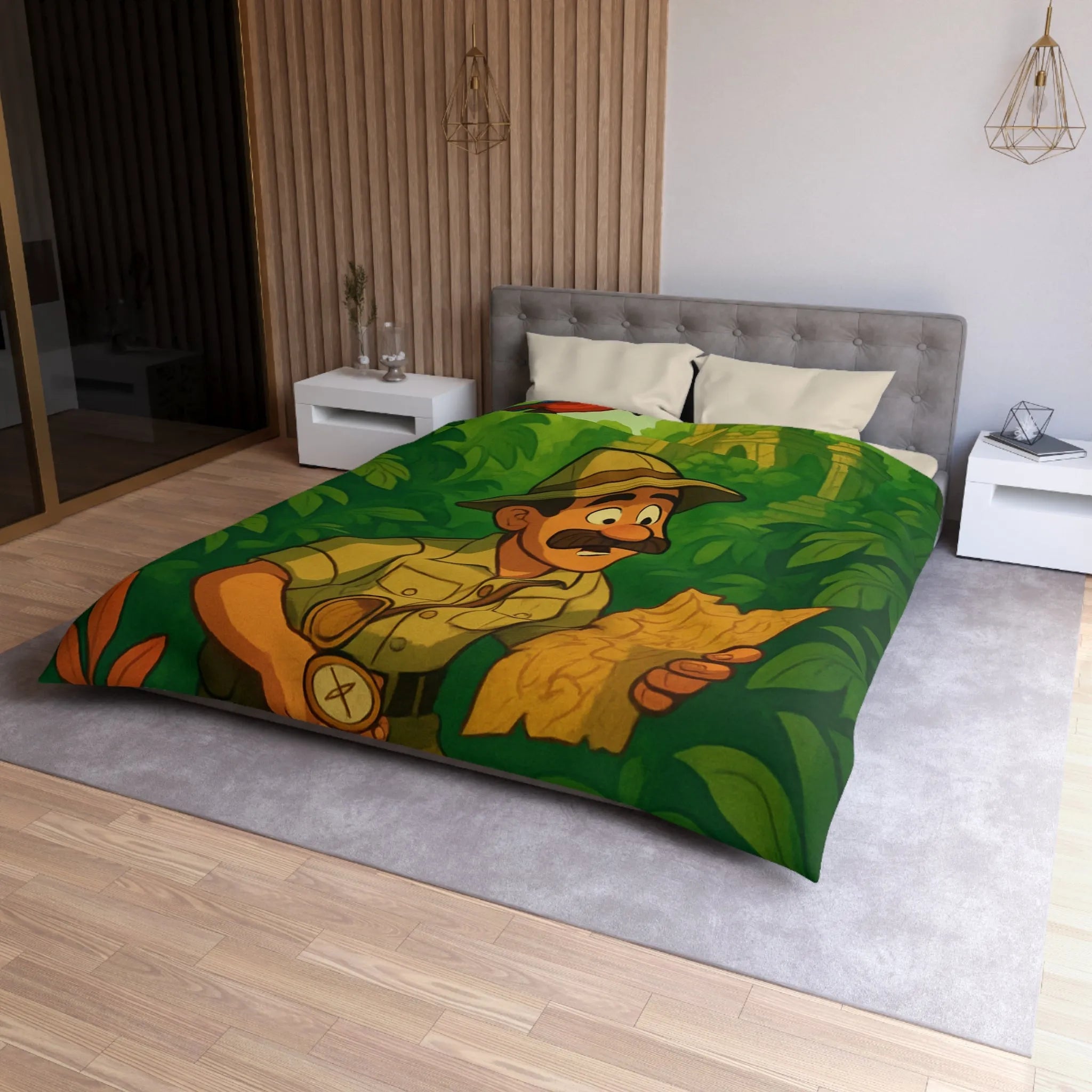 Décorez votre chambre avec une housse de couette aventure jungle et perroquet vibrant