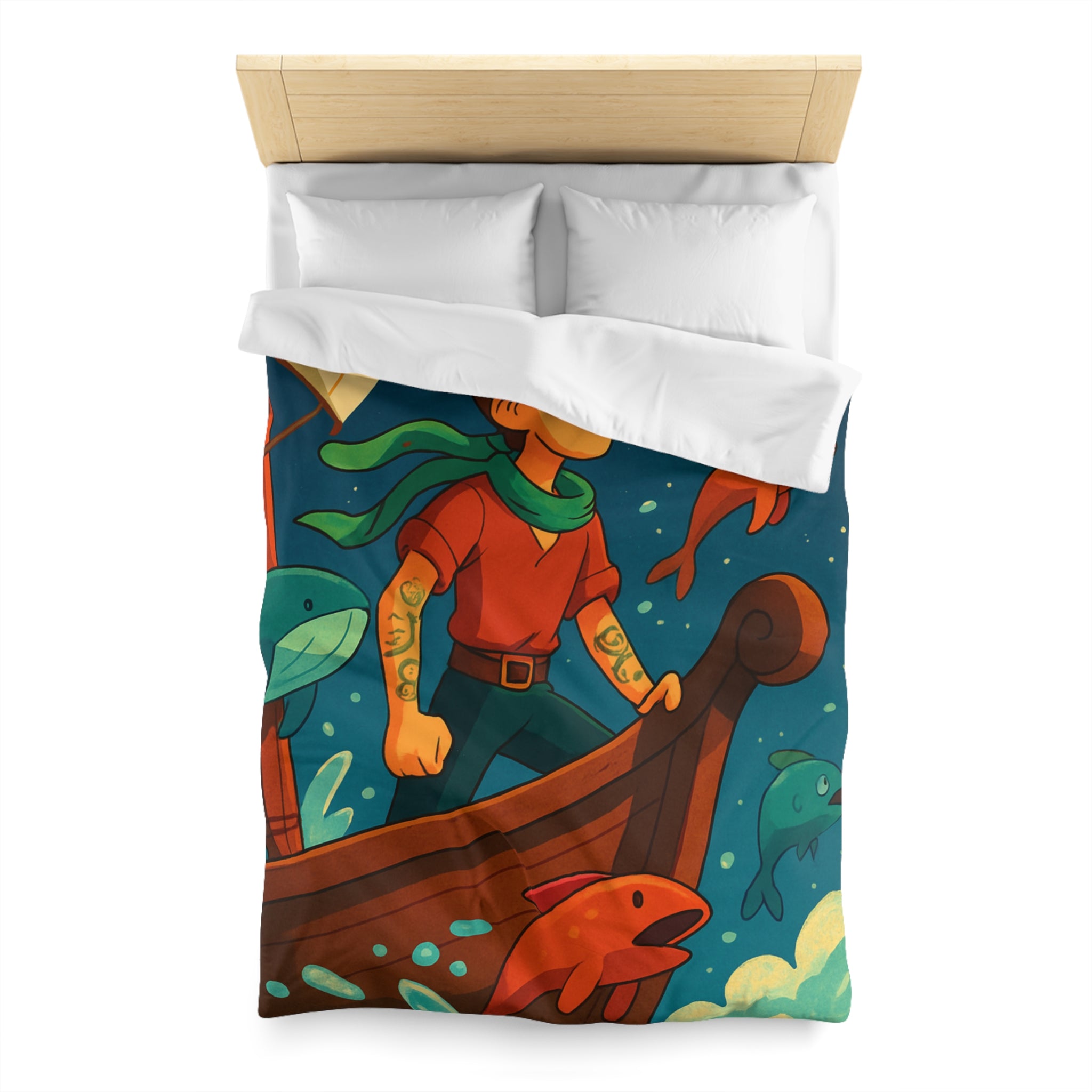 Housse de Couette Microfibre Design Artistique Moderne Décoration Chambre Confort Premium