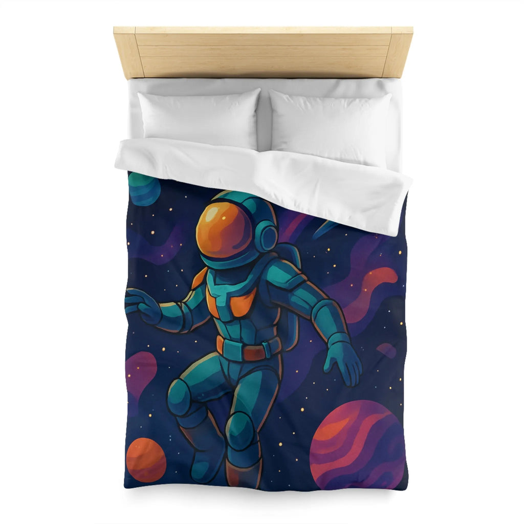 Housse de couette astronaute galactique colorée pour une chambre à thème spatial enfant