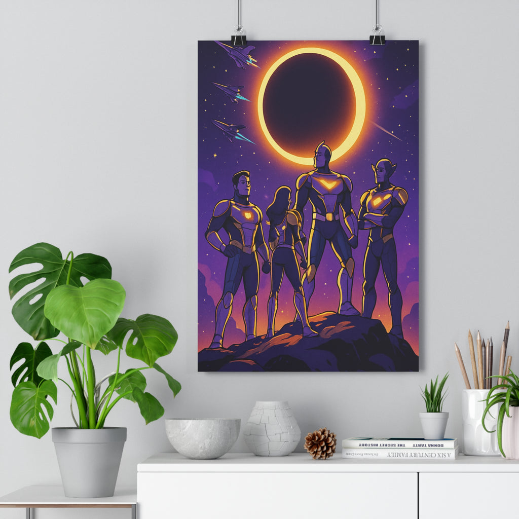 Poster décoratif sciencefiction violet orange futuriste mystique aventure chambre salon moderne captivant spectaculaire ambiance