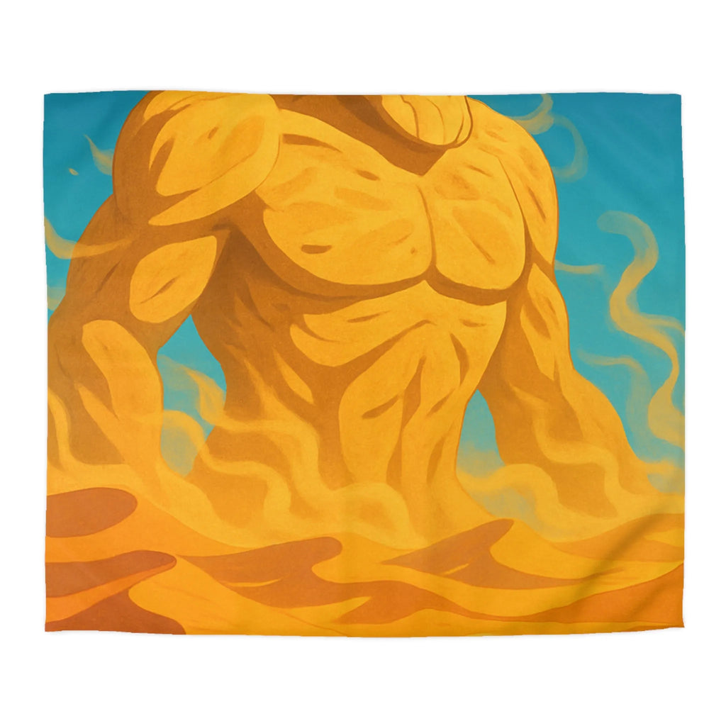 Housse de couette désert mystique avec caravane et gardien de sable géant