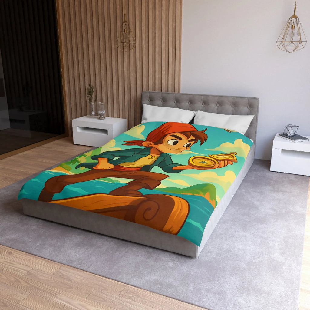 Aventurier intrépide sur un bateau avec une boussole en quête de trésors maritimes