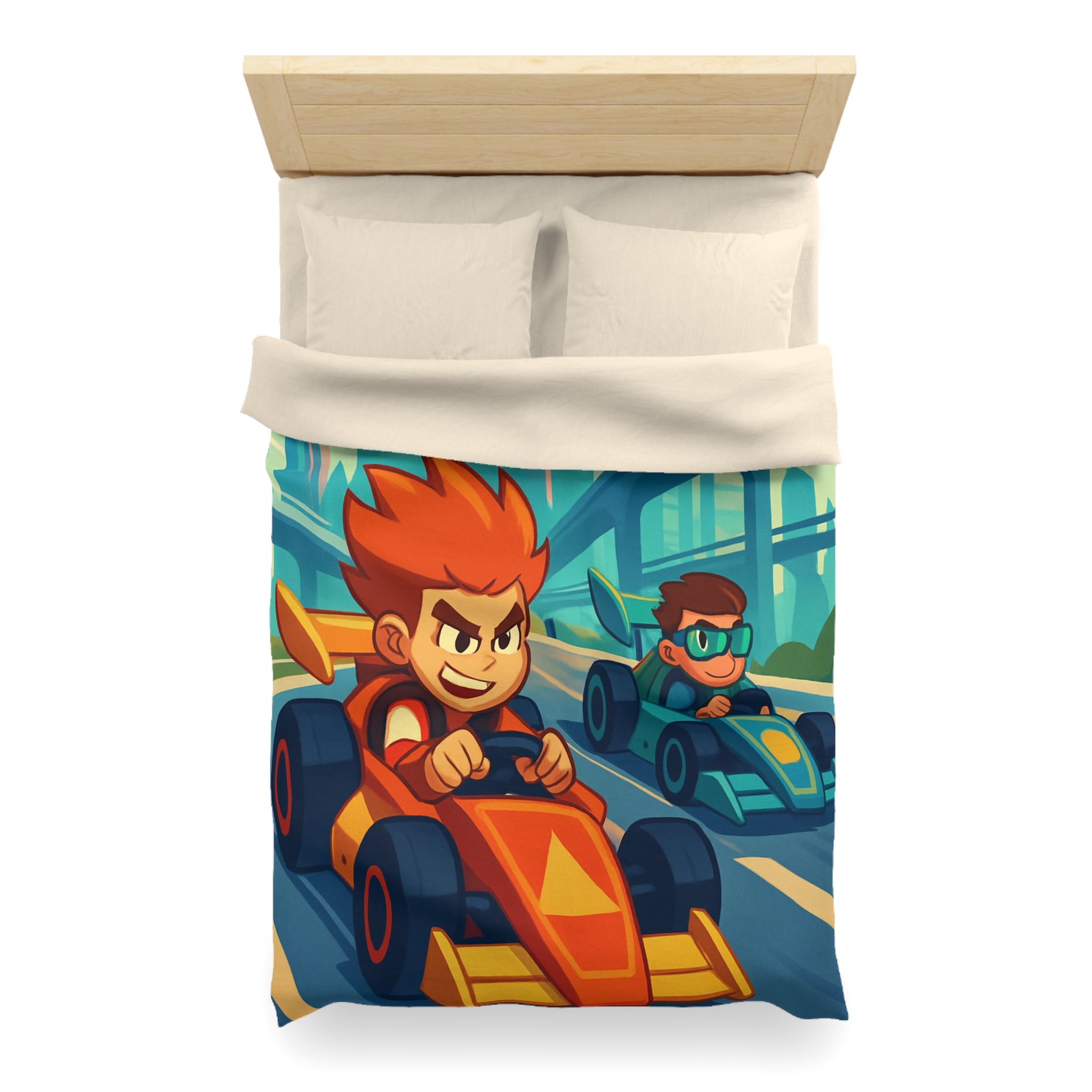 Housse de Couette Microfibre Motif Créatif Original Style Contemporain Chambre Élégante